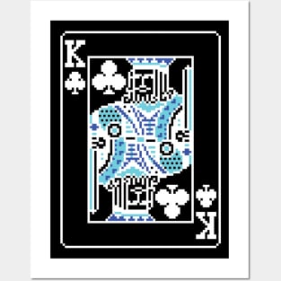 King of Clubs Pixel Art Bright Negative Mode Posters and Art